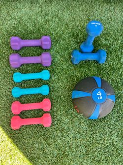 Neoprene Dumbbell Set with NEW Medicine Ball