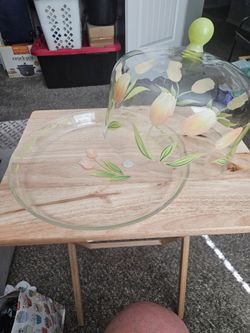 Glass Cake Plate with Dome Cover