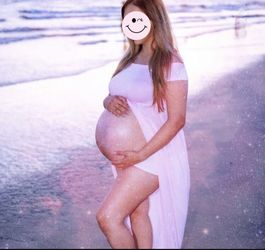Maternity Photo Shoot Dress- Prego Pregnancy Pictures Baby Pink