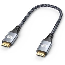 4K Mini HDMI to Mini HDMI Cable 1FT, Short HDMI Mini Cable Support 4K@60Hz, 2K@120Hz, 1080P, HDR, ARC, 3D for Portable Monitor, Tablet, Camera, Raspbe