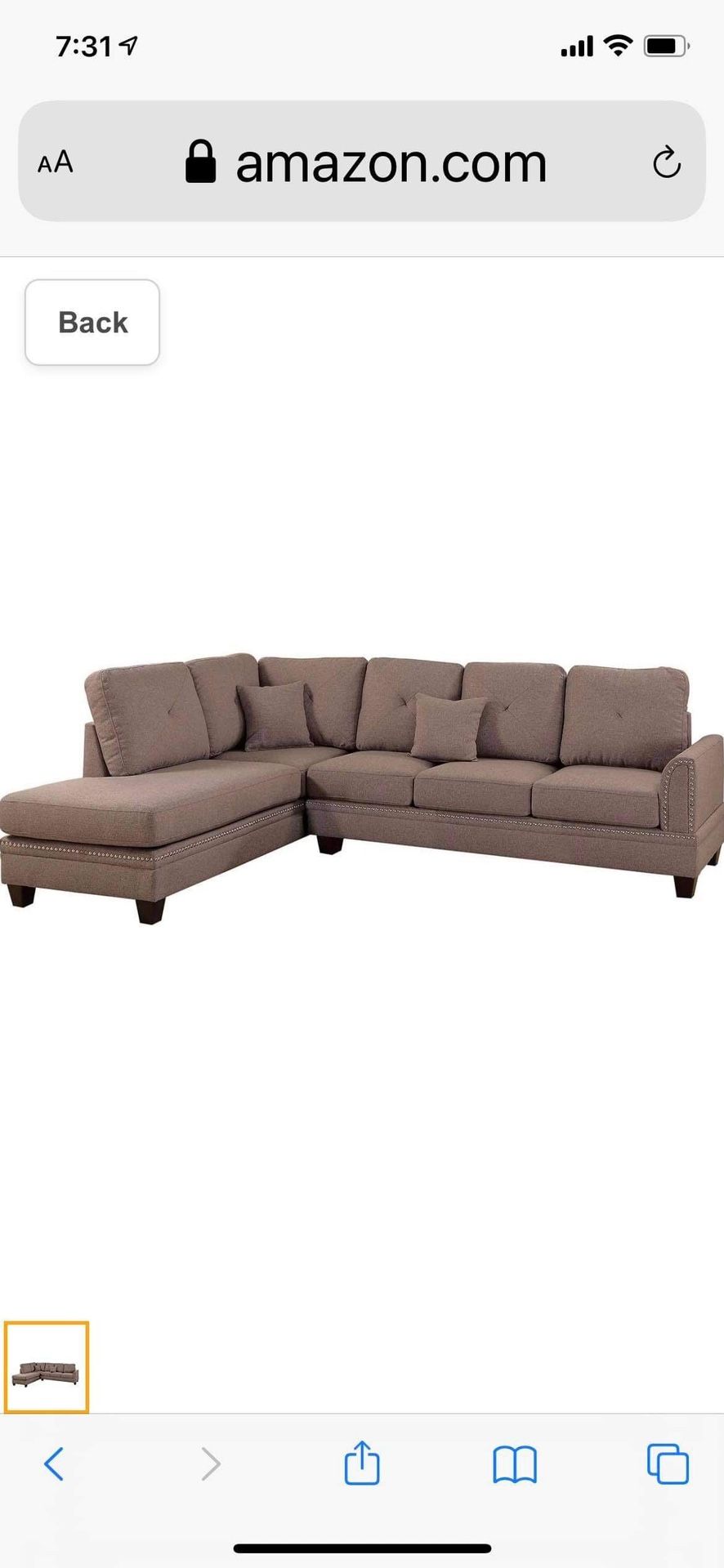 New Coffee Sectional Couch ! Free Delivery 🚚 ! Financing Available !