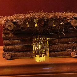 miniature wooden cabin