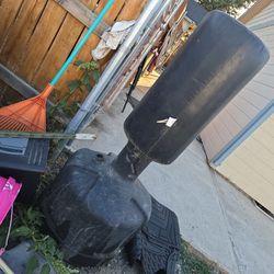 Punching bag , Bottom fills with sand or water.