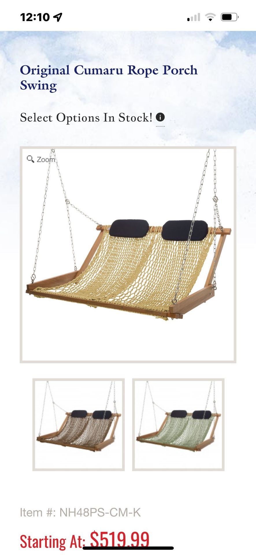 Porch Swing Never Used