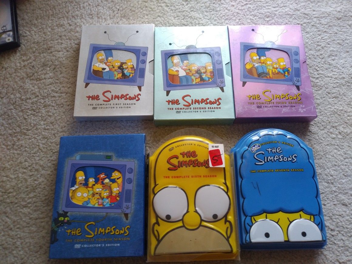 THE SIMPSONS TV Series Seasons 1 2 3 4 6 7 DVD Collectors Edition Mint Discs