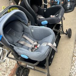 Uppababy Car Seat And Double Stroller 