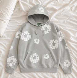 Denim Tears Cotton Wreath Hoodie Gray/White