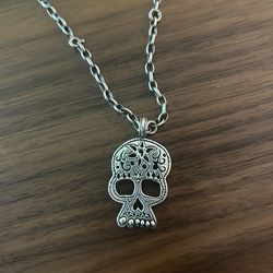 Oz Abstract Tokyo Sugar Skull Pendant & Chain