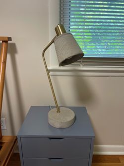 Modern Brass & Concrete Accent Table Lamp