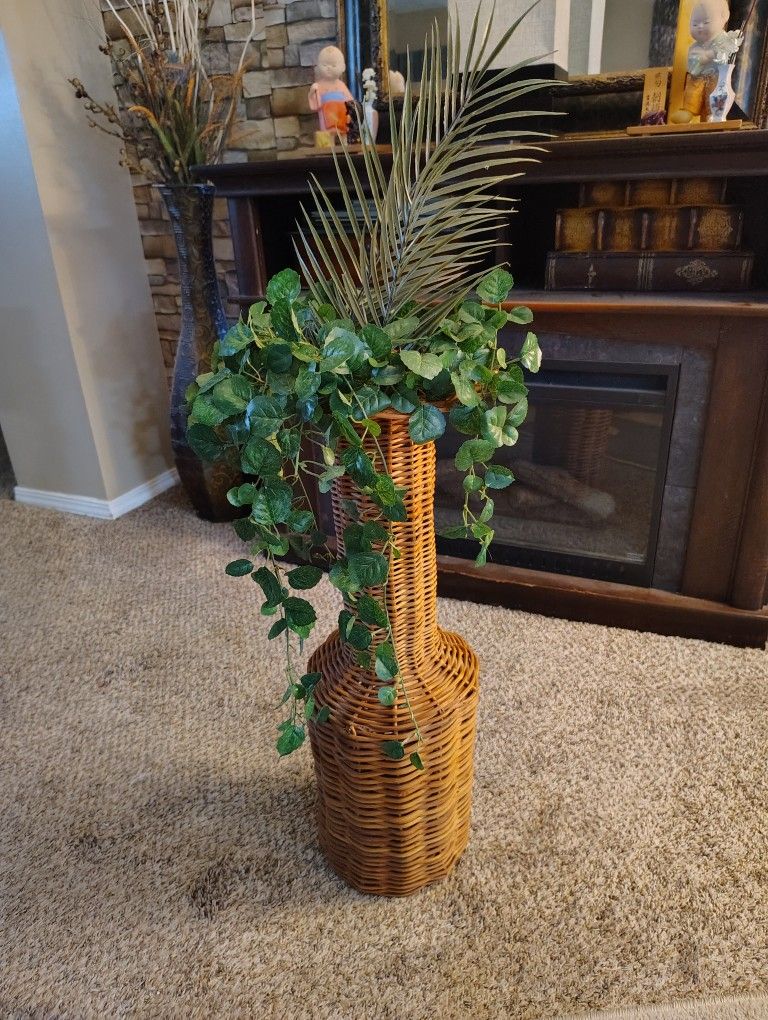 Tall Decorative Wicker Vase