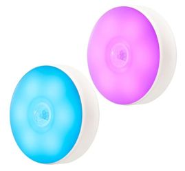 Motion Sensor LED Night Light, USB Rechargeable, 8 Lighting Colors