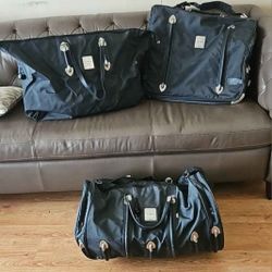 3 Pc Piero Guidi LineaBold Luggage Set Garment Bag, Duffle Bag, Travel Bag