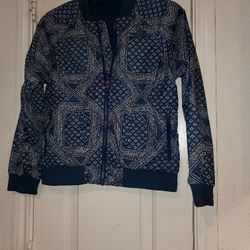 The North Face Flurry Wind Bomber Jacket In Blue Big Girls SizeM 10/12