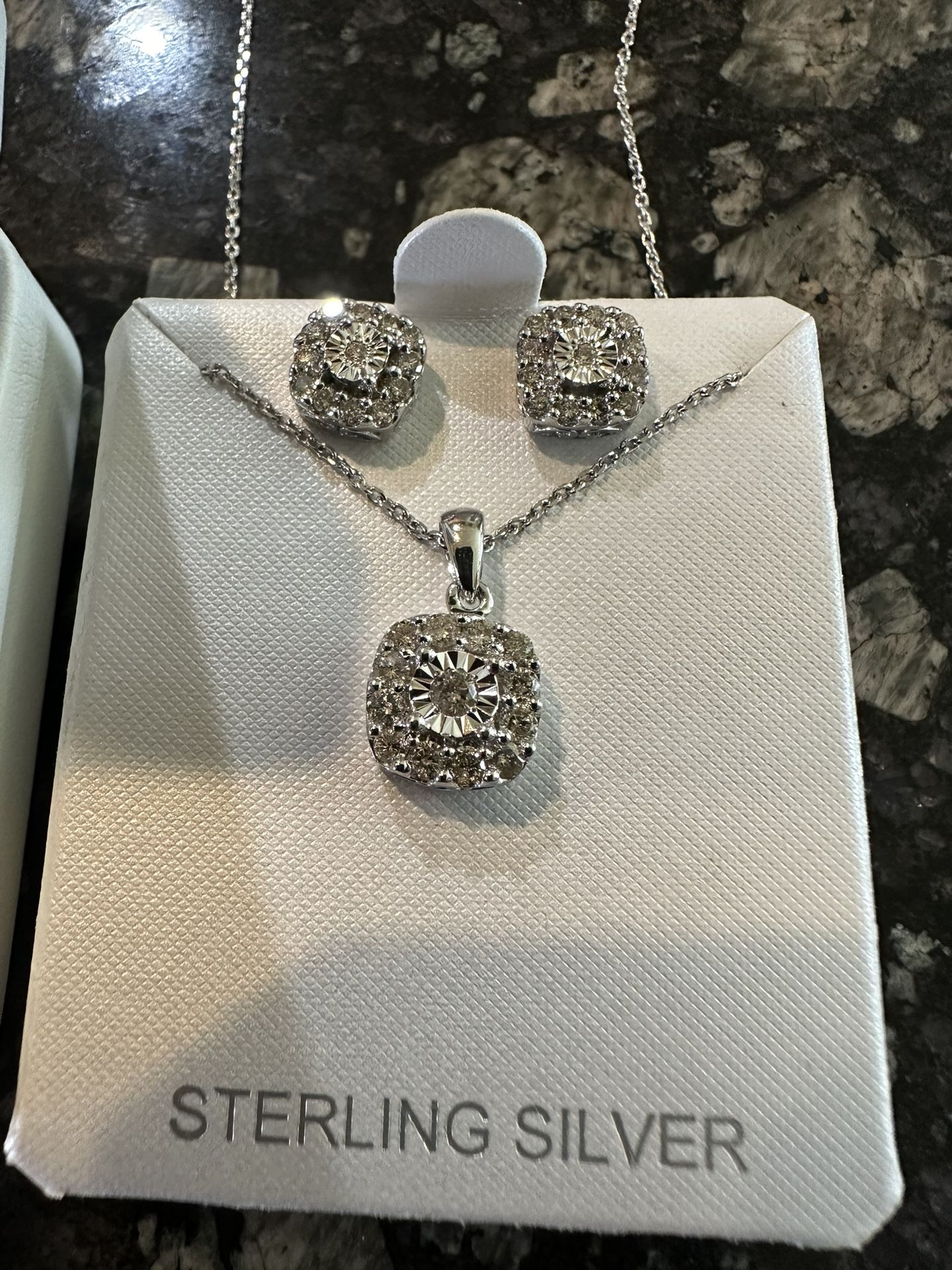 Sterling Silver earring & Necklace Set