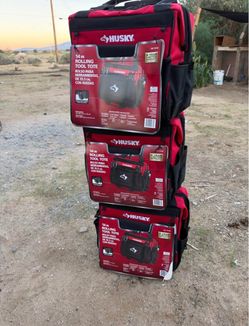 Husky 14-Inch Rolling Tool Tote – Lot of 3