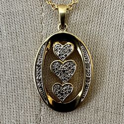  Danbury Mint “My Daughter ‘I Love You’” Diamond Pendant Necklace