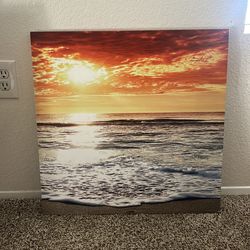 Ocean sunset wall canvas
