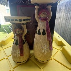 Snowman Candle Holders 