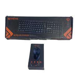 MIXIE COMPUTER KEYBOARD + Mouse Set X75 CORDED
