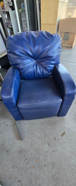 Kids blue recliner chair
