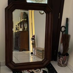 Huge  mirror never been hung 48 x 42 solid wood