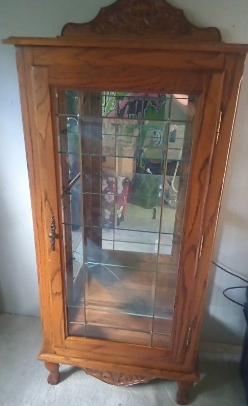 Beautiful Wood And Glass Display Cabinet