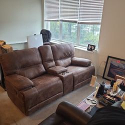 Powered Leather Couch