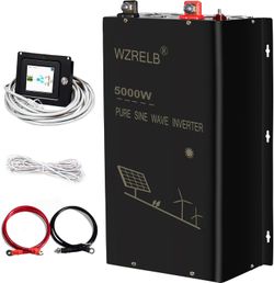 WZRELB 5000W 48V Pure Sine Wave Inverter,48 Volt DC to AC 120V 240V 