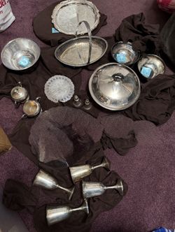 Vintage Silver Plated Dishes Each one Is 15 