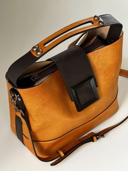 WESTAL Retro Women Bucket Bag Genuine Cowhide Leather Top-handle Handbags Women