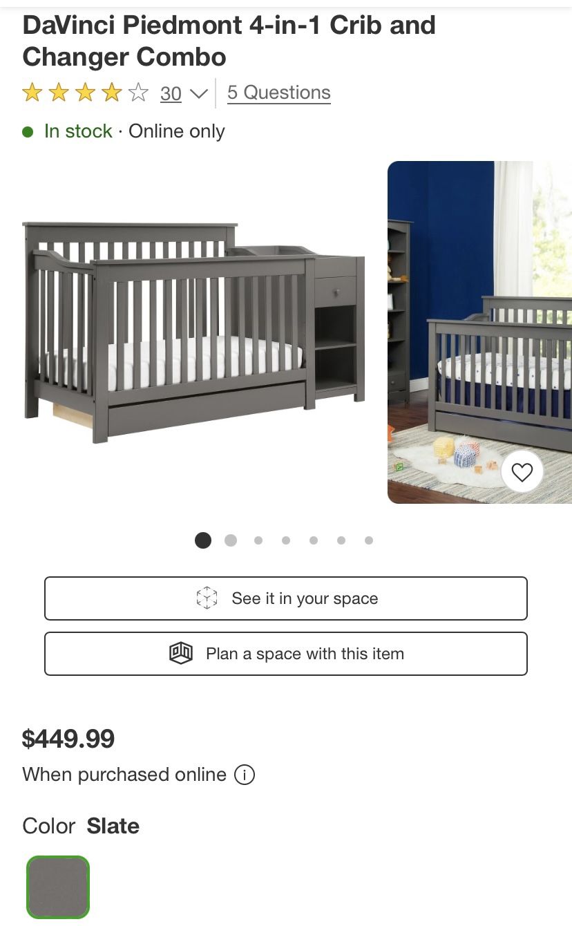 DaVinci Piedmont 4-in-1 Crib And Changer Combo