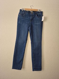 NWT Christopher And Banks Women's Straight Leg Jeans W/ Gold Accents Size: 10