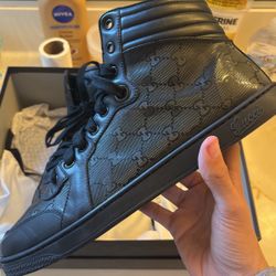 Black Gucci GG Imprimé high-top