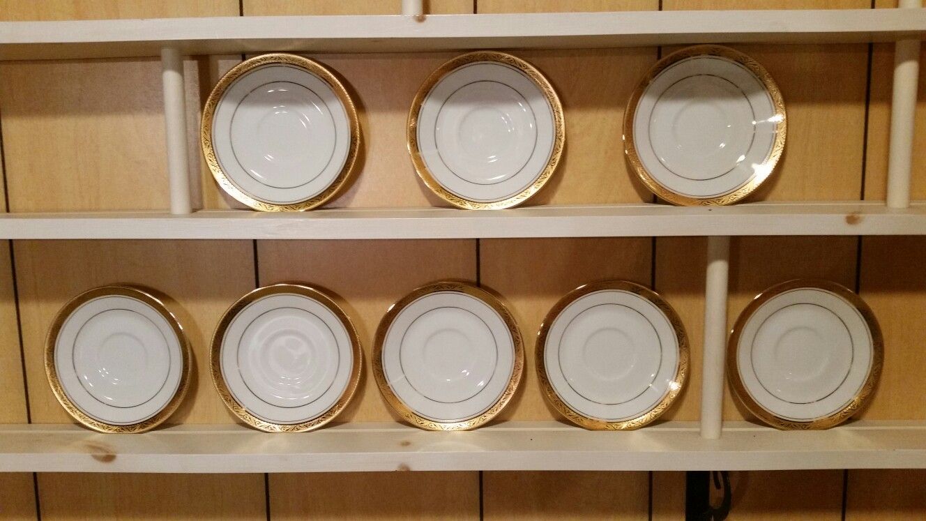 8 GOLD Noritake Contemporary Plates