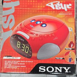 Sony Psyc Pulse red Clock Radio