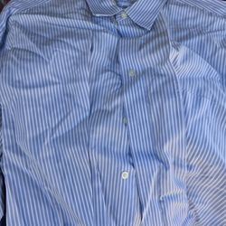 JOESPH & FEISS NON IRON FITTED DRESS SHIRT  SZ 18 1/2 36/37 TALL