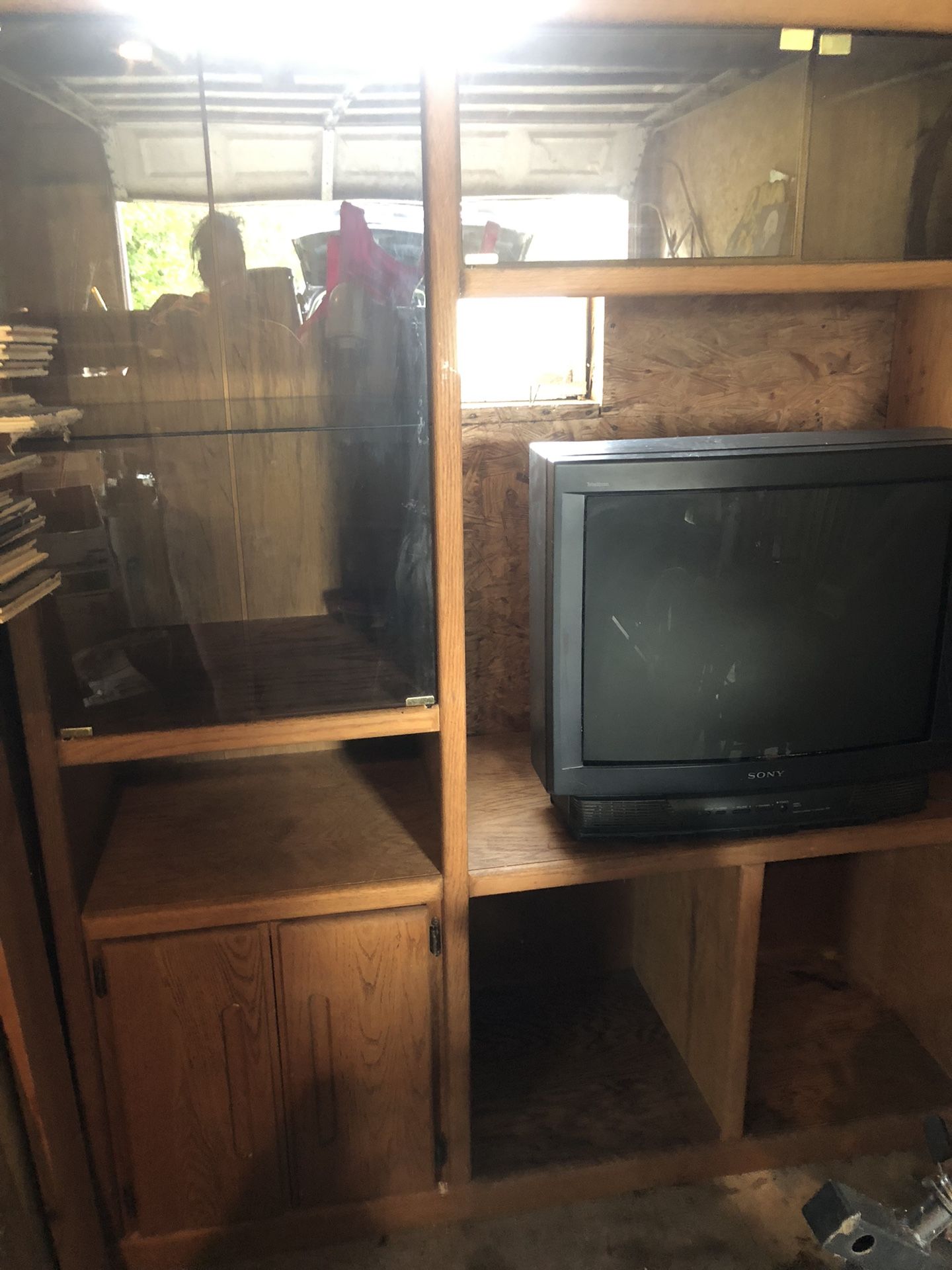 Solid Oak Entertainment Center Furniture