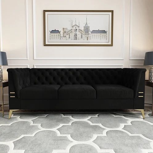 SOFA VELVET /GOLD FINISH AVAILABLE GRAY BEIGE OR BLACK (AR) $349 FREE LOCAL DELIVERY