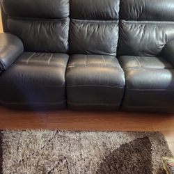 Two Leather Love seat And Three Setter 