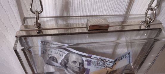 See thru 7x4x2 Clear Hard Plastic Purse