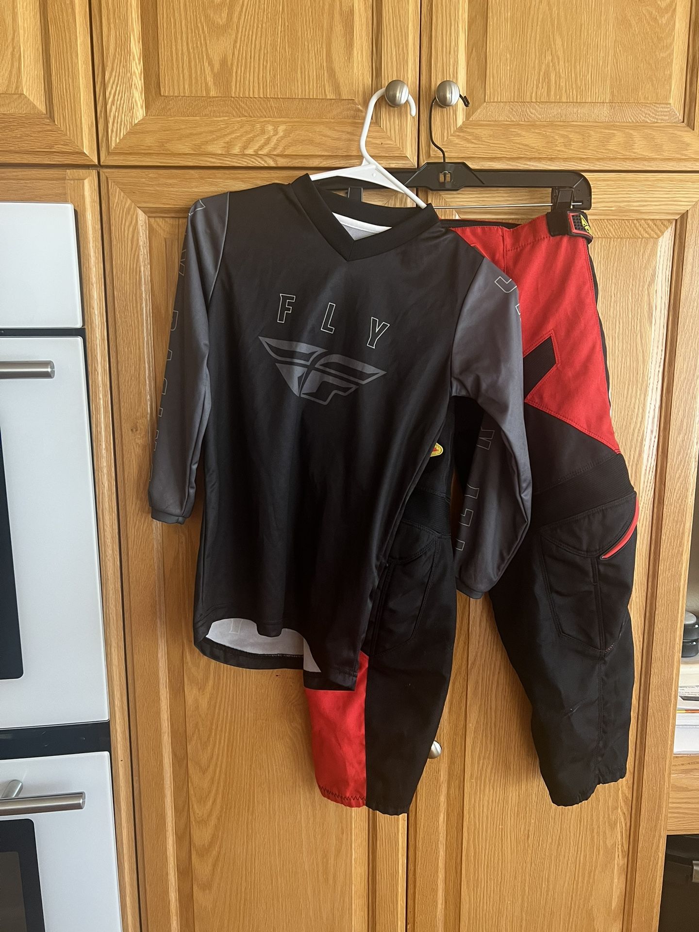 Fly Racing Youth F-16 Pants Shirt Set Youth Boys Girls MX ATV BMX Red Yellow Black 28 short