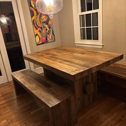 Reclaimed Wood Emmerson Dining Table & Bench Set from West Elm