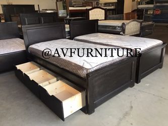 Twin Bed W Drawers And Mattress 