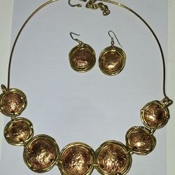 Mexican Artist Nackles And Earrings Seth  Copper 