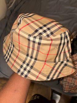 Burberry hat and swimming trunks