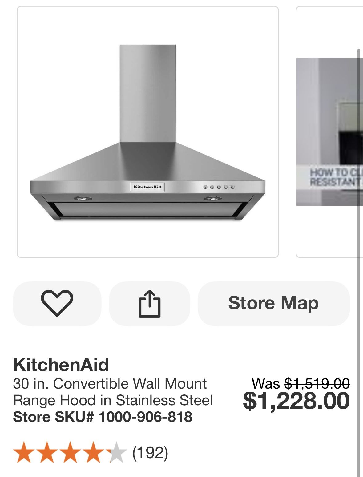 Kitchen Aid Range Hood