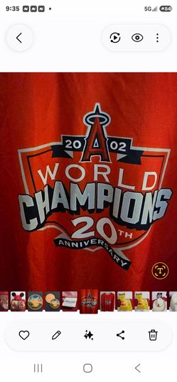2002 Angels shirt World champion 20th Anniversary XL plus NEW Angels Hat