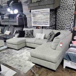 Double Chaise Sectional, Stone Color, SKU#1096006R