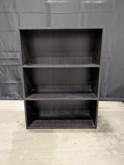 Compact Dark Finish 3-Shelf Storage Unit