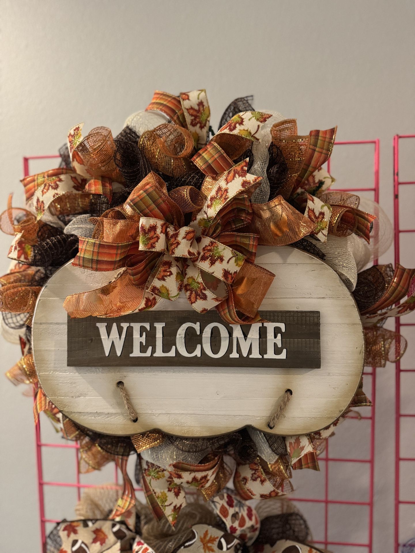 Handmade Fall Welcome Wreath – Rustic Door Decor – Ready for Pickup